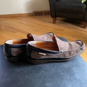 Mephisto men’s 12.5 leather brown with black trim.  Comfortable, very good soles